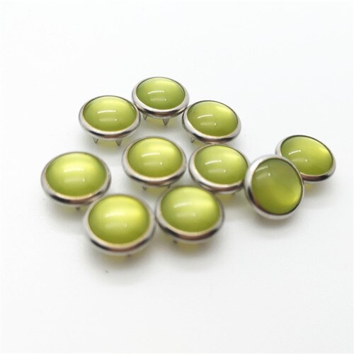 20 Sets Van Milieuvriendelijke Parel 10 Mm Hollow 8 Kleur Metalen Messing Gesp Gesp Knop Kinderen: 2green / 50sets