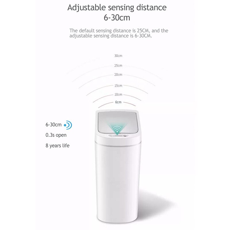 Automatic Pressless Stainless Steel Automatic Smart Infrared Motion Sensor Rubbish Waste Bin Kitchen Trash Can with Battery