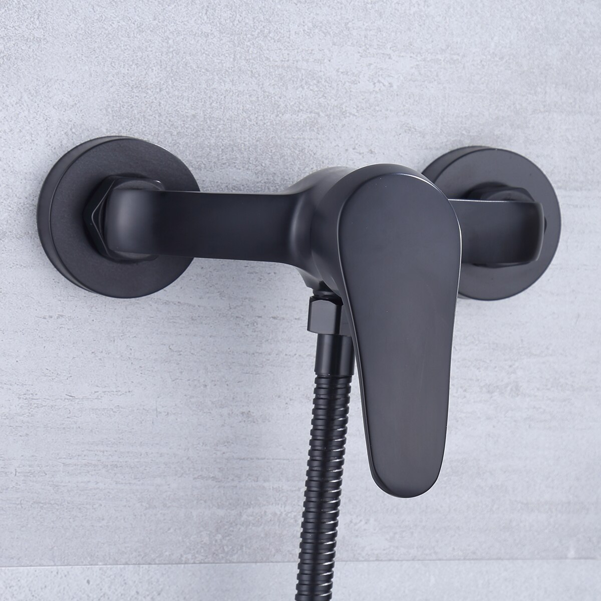 Matte Black Badkamer Douchekraan Set Wall Mount Douche Mengkraan Rvs Bad Douche Mengkraan Douche Mixer