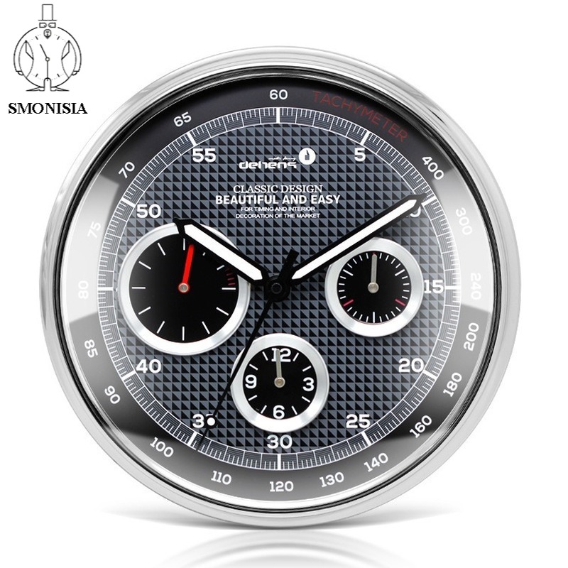 Reloj de pared para el salpicadero, de Metal, barato, para decoración del hogar, dorado, silencioso, para dormitorio, cocina, de cumpleaños