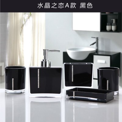 Akryl fem stykker sett dårlig vaske sett baderomsutstyr diamant kopp børste elskere såpeskål tannbørsteholder: 1