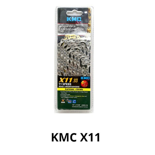 Kmc  x8 x9 x9sl x10 x10sl x11sl x12 cykelkæde 9s 10s 11s guld til mtb/landevejscykel til shimano/sram 8 9 10 11 speed 116l / kæde: Kmc  x11