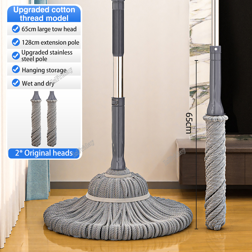 Roterende Zelfdraaiende Water Mop Geen Handwas Mop Huishoudelijke Mop Vloerreinigingsmop Luie Persoon Mop Vloerreinigingsgereedschap: YELLOW