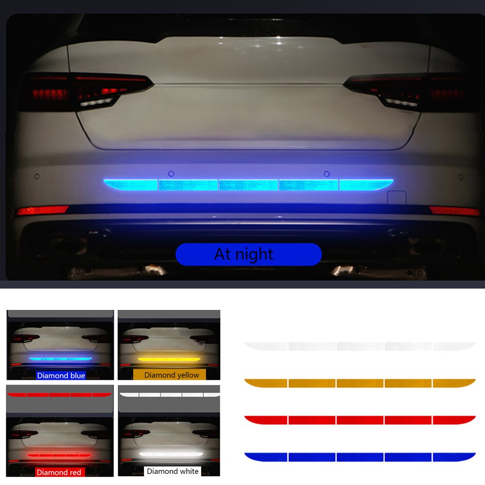 Auto Reflecterende Sticker Adhesive Decal Beschermende Tape Anticollision Bumper Strip