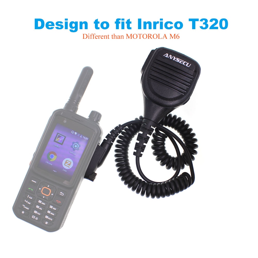 Anysecu Microphone For 4G Network Radio Inrico T320 A420S Android POC Mobile Phone Walkie Talkie