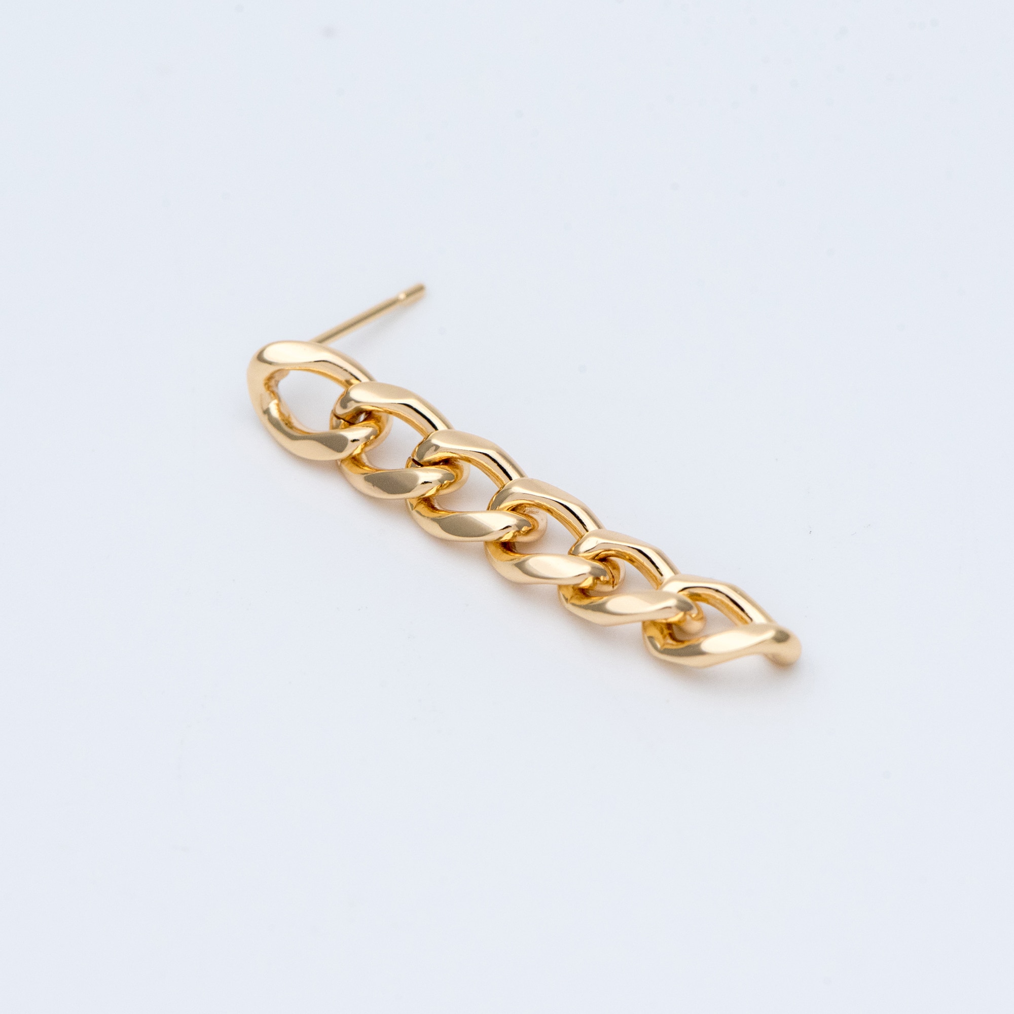 10 stücke Kette Verknüpfung Ohrring Bolzen, Gold-Tonne Durcheinander, geometrische Ohr Post Ergebnisse DIY Schmuck Machen (GB-778)