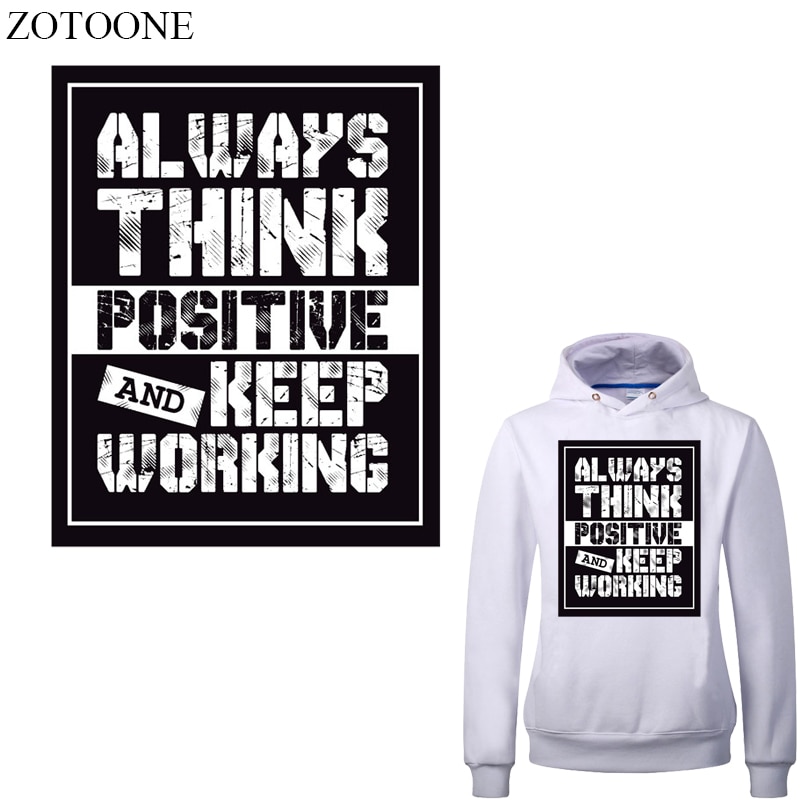 Zotoone Mode Brief Patch Warmteoverdracht Vinyl Stickers Voor Kleding Diy T-shirt Applicaties Strepen Op Kleding Thermische Druk