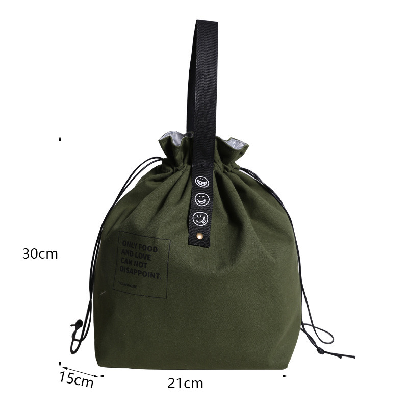 Canvas Lunch Bag Bento Box Handbag Outdoor Portable Picnic Dinner Container School Fresh Keeping Food Storage Tote Accessories: Beige