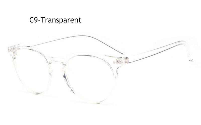 Men Glass Frame Women Black Eyeglasses Frame Vintage Round Clear Lens Glasses Optical Spectacle Nerd Party Eyewear: C9 Transparent
