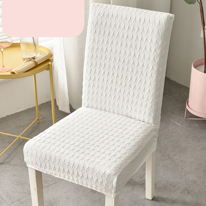 Super Thick Cotton Spandex Dining Chair Cover Stretch Universal High Back Chair Covers Machine Washable Chair Cover With Back: White