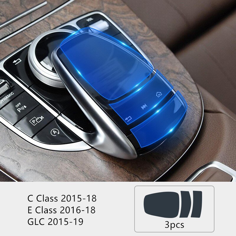 For Mercedes Benz C E G V GLC Class W205 W213 X253 W463 G463 G500 Car Center Console Multimedia Mouse Button TPU Protector Film: 3 Pieces