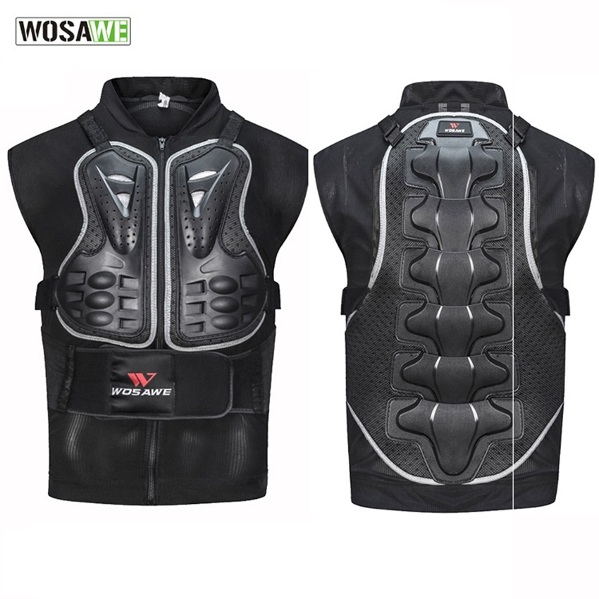 WOSAWE Motorfiets Mouwloze Body Armor Beschermende Vest Motocross Borst Protector Fietsen Ski Schaatsen Snowboarden Bike Jassen