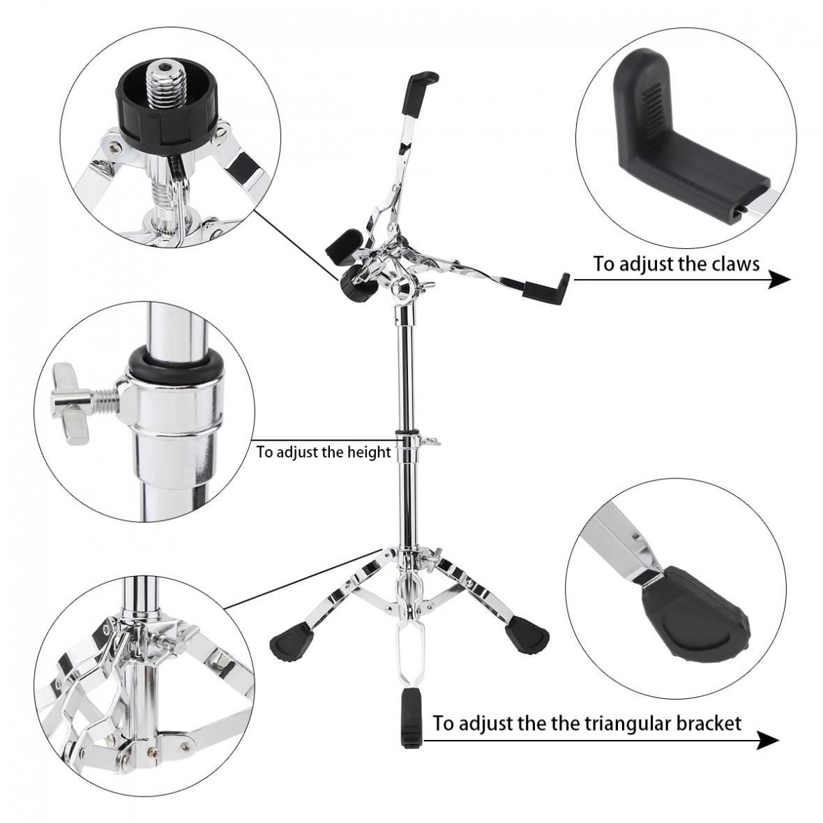 High Full Metal Adjustment Foldable Floor Drum Stand Holder for 10 12 Inch Jazz Snare Dumb Drum
