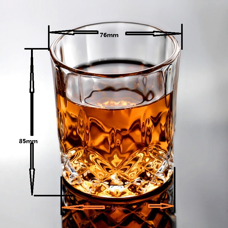 2PCS per pack 8oz/240ML Whiskey Glass Scotch Glasses Rocks Glass Shaped Clear Glassware r Tumbler Whiskey Bar Club Farther