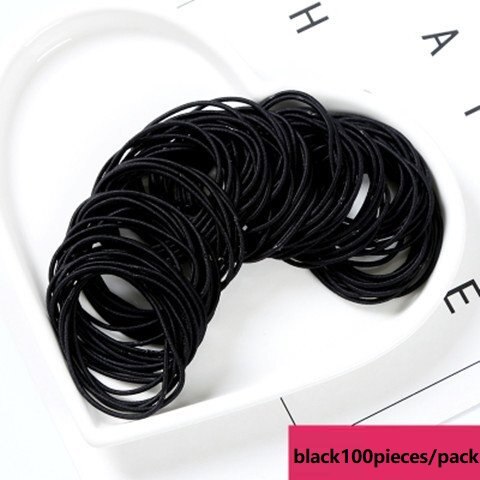 Meisjes elastiek koreaanse stijl schoonheid haar look vrouw kapsel accessoires: Zwart