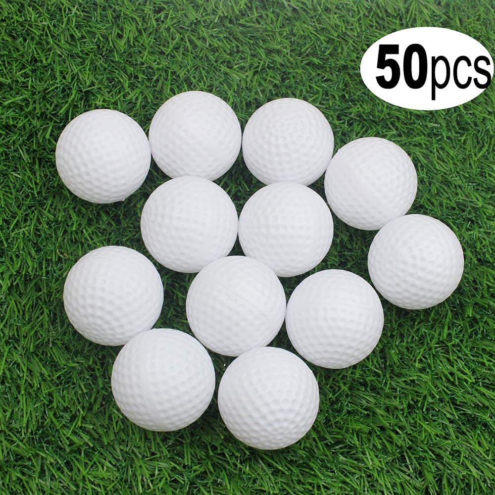 50pcs Golf Practice Ball Hollow Golf Plastic Ball for Indoor Training Golf Accessories Non-Porous Ball Golf Swing Training Aids
