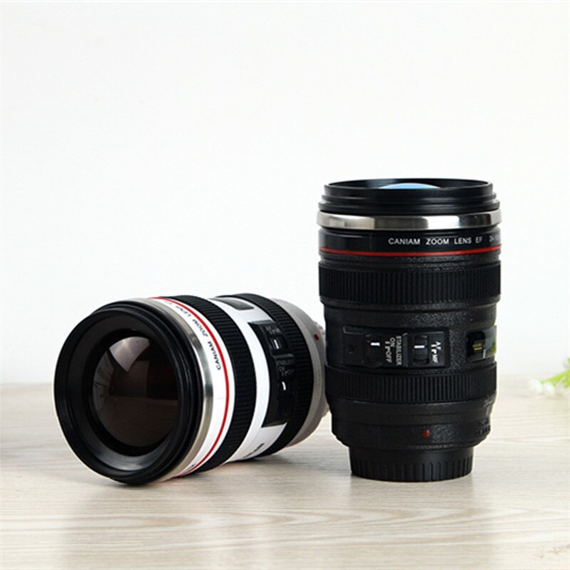 OUOH 6th Rvs Koffie Camera Lens Mok Cup Mok Rvs Thermosflessen