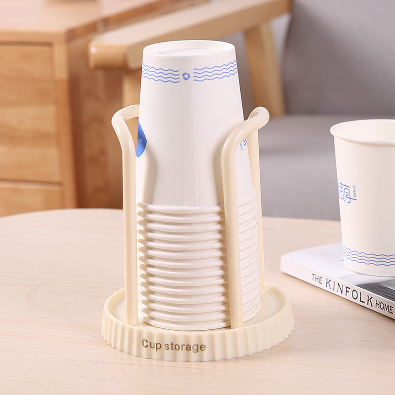 Simple Paper Cup Holder, Disposable Storage Rack, Multifunctional Coffee and Milk Tea Storage Rack Extractor: Light Grey