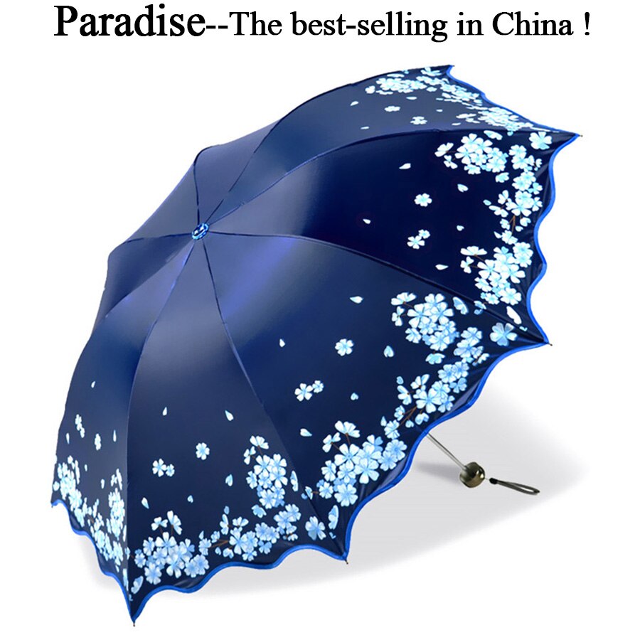 Bloem Paraplu Vrouwelijke Opvouwbare Chinese Mode Uv Meisje Parasol Kids Paraplu Regen Vrouwen