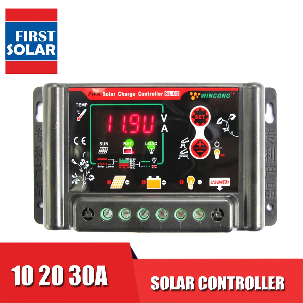 30A 12V 24V Solar Panel Charge Controllers Regulator 3.7V 12.8V 11.1V 14.8V 22.2V 25.6V LI LI-ION NI-MH LiFePO4 Battery