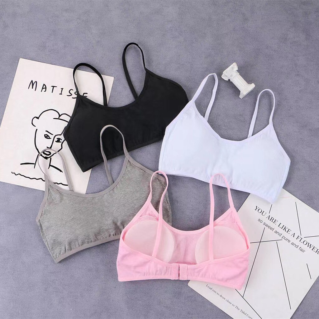 8-16 Years Cotton Girls Training Bra Adolescente Girl's Sport Bras Teen Girl Underwear Push Up Teens Bras With Chest Pad