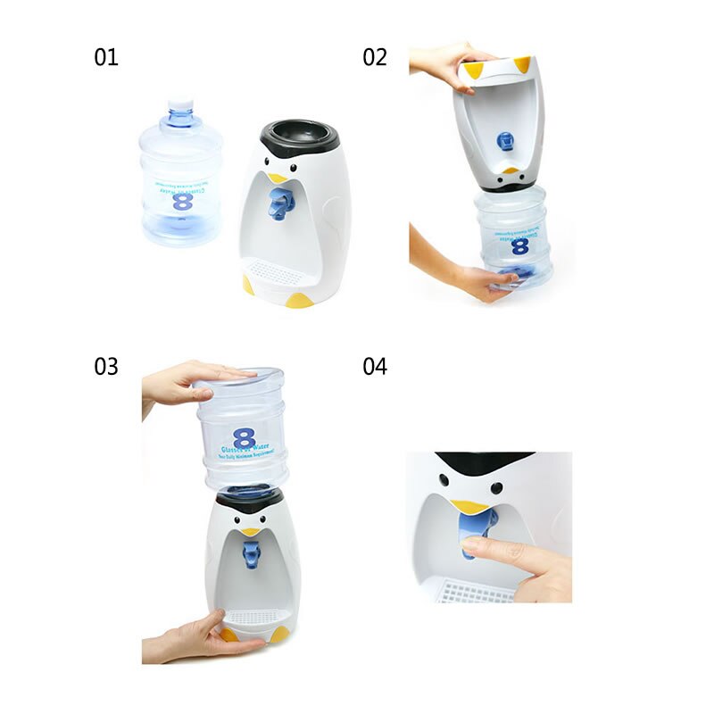 Distributeur d'eau QueenTime forme pingouin Mini distributeur de boissons avec réservoir d'eau pour distributeur d'eau à la maison pour le bureau de l'école pas de chaleur