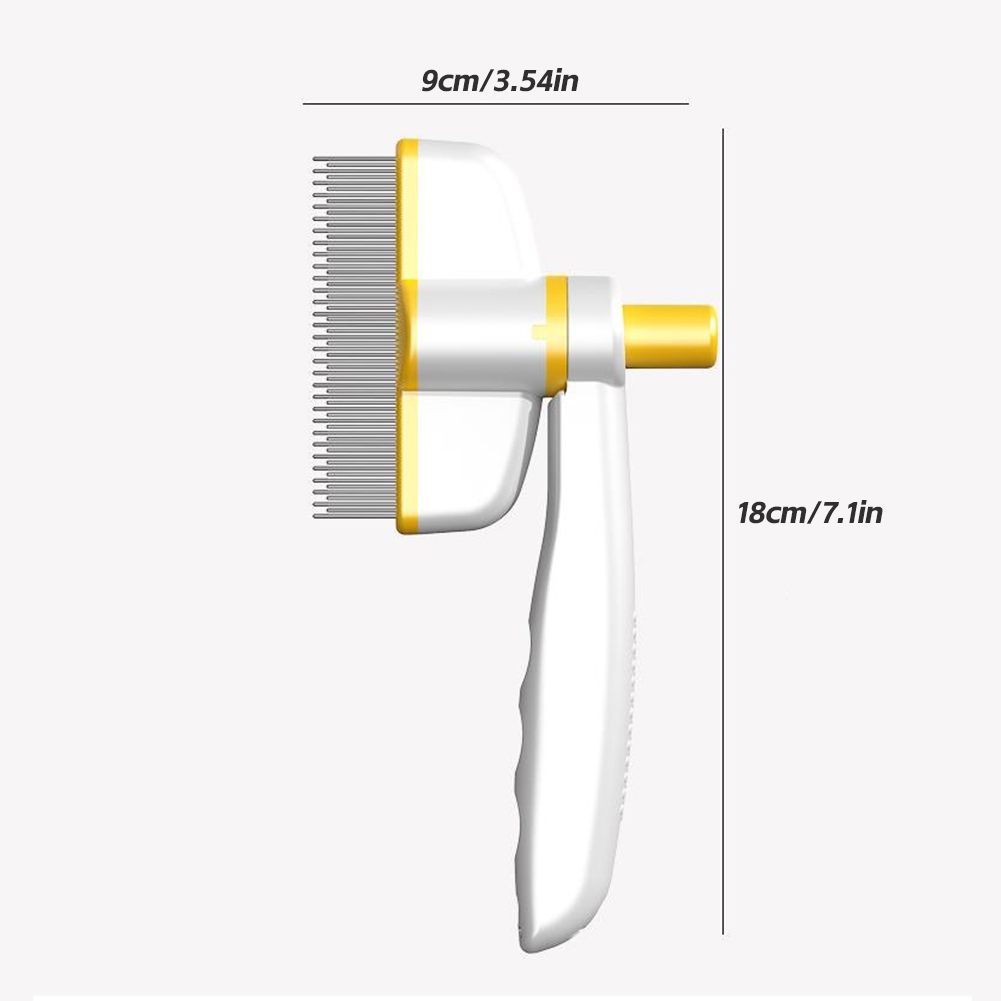Stainless Steel Pet Grooming Brush One-Button Pet Hair Remover Pet Cleaning Comb for Loosening Up Removing Debris