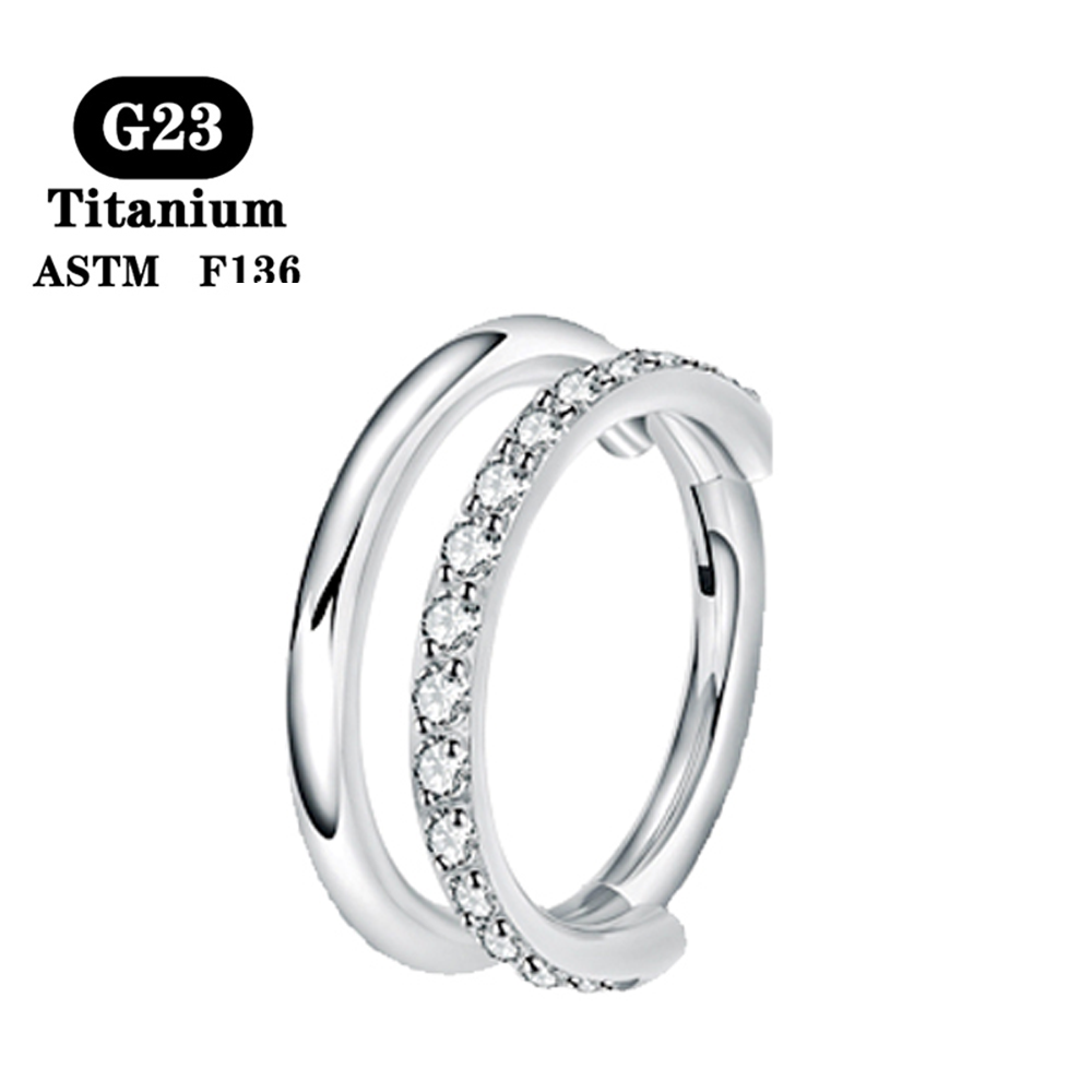 Pendientes de titanio G23, aro redondo para cartílago del trago, hélice Daith, labio con bisagras, segmento, oreja, nariz, anillo, joyería para Piercing corporal
