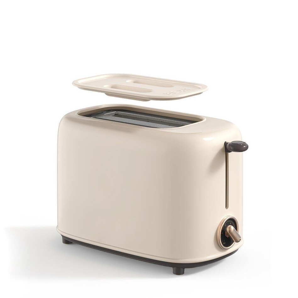 DMWD Electric Bread Toaster 6 degrees of toasting Automatic Breakfast Machine Double-side Heating Sandwich maker With Dust cover: Beige