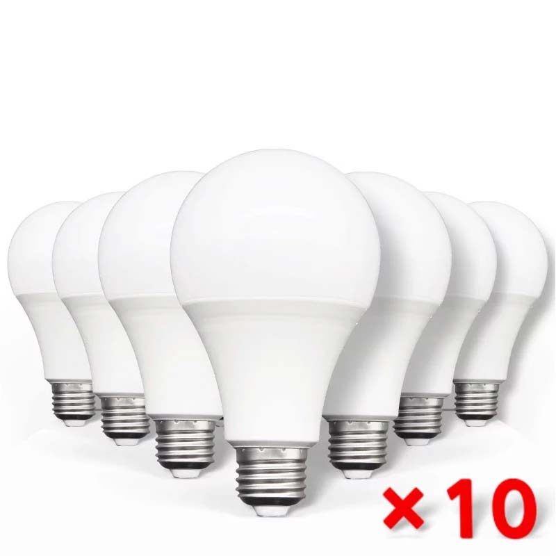10pcs LED Bulb Lamps E27 AC220V 240V Light Bulb Real Power 12W 9W Lampada Living Room Home LED Bombilla
