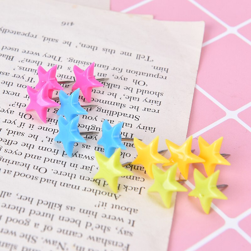 Chinchetas decorativas en forma de flor y estrellas para tablones de anuncios de corcho, chinchetas de pulgar, suministros para el hogar y la Oficina, 12 Uds.