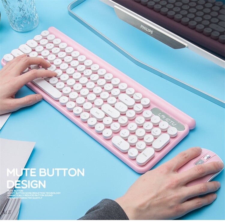 2.4G Wireless Silent Mini Gaming Set Mouse Keyboard Combo Round Button Magic Keyboard Mouse Kit For HP Laptop PC Gamer Computer