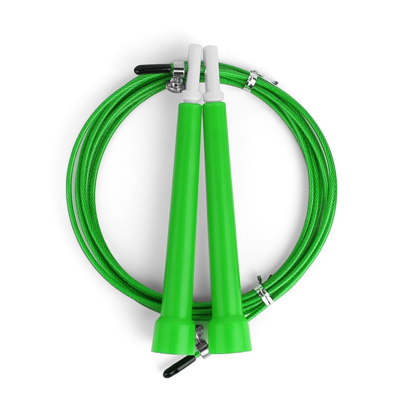 Sprong Springtouwen Kabel Staal Verstelbare Snelle Speed Abs Handvat Springtouwen Crossfit Training Boksen Sport Oefeningen: green