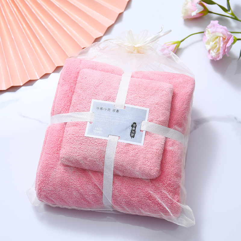 Stijl Absorberende Handdoek Haar Zwemmen Gezicht Hand Badhanddoek Coral Fleece Handdoeken Badkamer Handdoeken Microfiber Handdoek: Pink