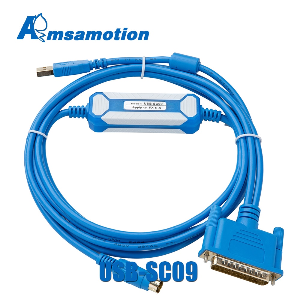 USB-SC09 Suitable for Mitsubishi FX/A FX1N 2N 1S 3U Series PLC Programming Cable SC-09 Data
