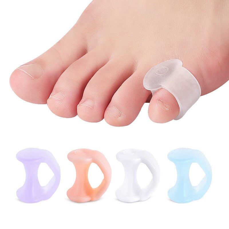 2 stk= 1 par gel tå separator pedikyr silikon hammer korrektor hallux valgus fot finger massasje rettetang ortopediske varer