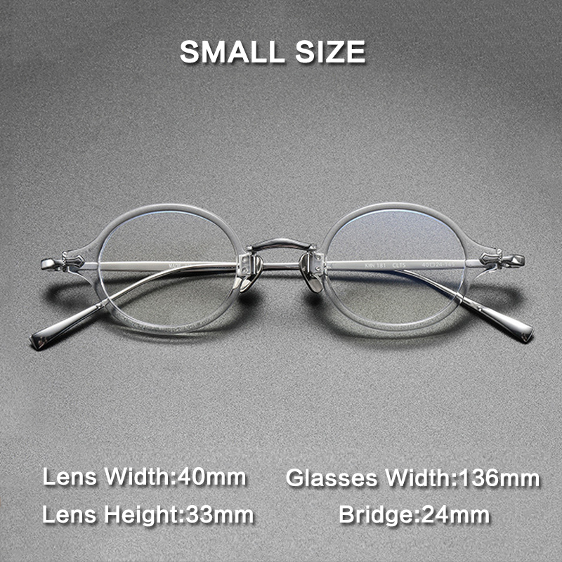 Montura de gafas de titanio de acetato Vintage para hombre, montura de gafas pequeña redonda ultraligera, gafas de de lujo de para mujer: Caqui