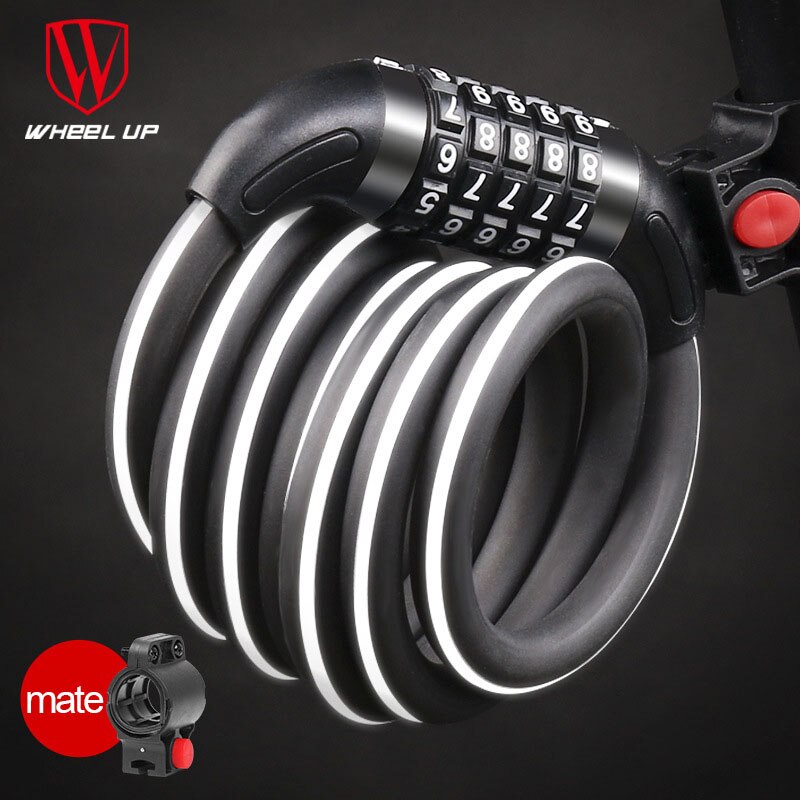 Reflective Bike Lock Code/Key Bicycle Cable Lock Anti-theft mtb antivol velo candado bicicleta Long Motorcycle Lock 1.2m/1.8m