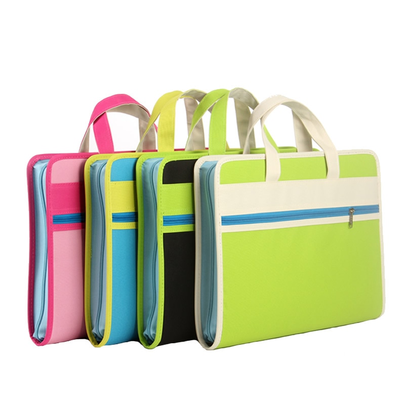 Bolsa de órgano creativa carpeta multicapa tela Oxford A4 Portable con cremallera información maletín bolsa de papel