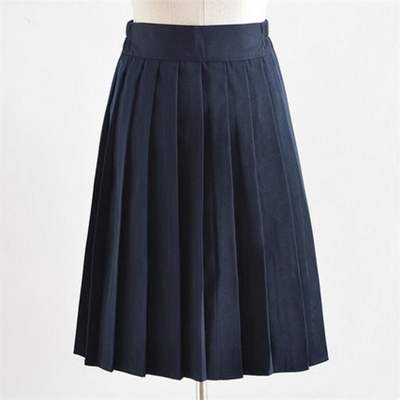 High Waist School Skirt For Girls Long Pleated Uniform Skirts School Clothes A-line Midi Sailor Skirts