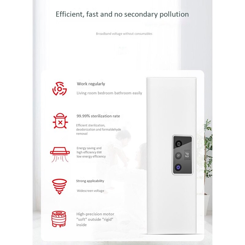 TOD-Portable Air Purifier Activated Carbon Air Freshener Ionizer Remove PM2.5 Dust Smoke for Home Bathroom