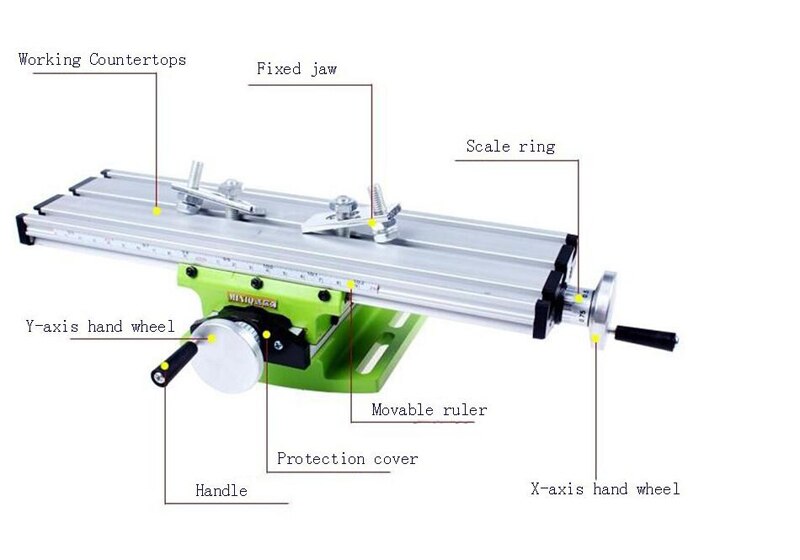 Multi-Functional Cross Working Table Mini Sliding Table Support for Drilling Milling Machine Bench Drill Stent Tools BG6300