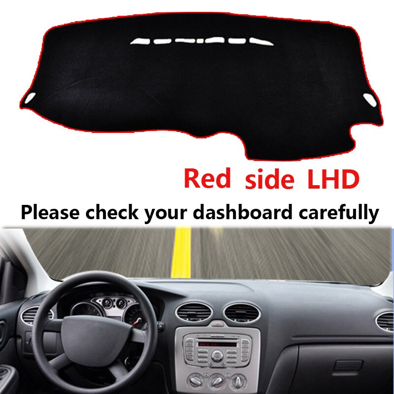 Fit For Ford Focus 2 MK2 2005-2007 Dashboard Cover Dashmat Dash Mat Pad Sun Shade Dash Board Cove: LHD Red Side