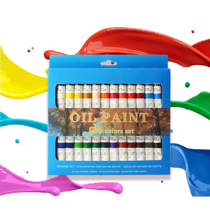 24 Colors Oil Painting Paint Drawing Pigment 12ml Tubes Set Artist Supplies