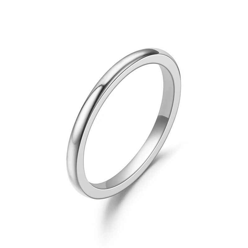 Mode 2mm Kleurrijke Regenboog Ring Rvs Ring Mannen Vrouwen Wedding Band Heren Dames Paar Ringen Sieraden Accessoires: 10 / Silver