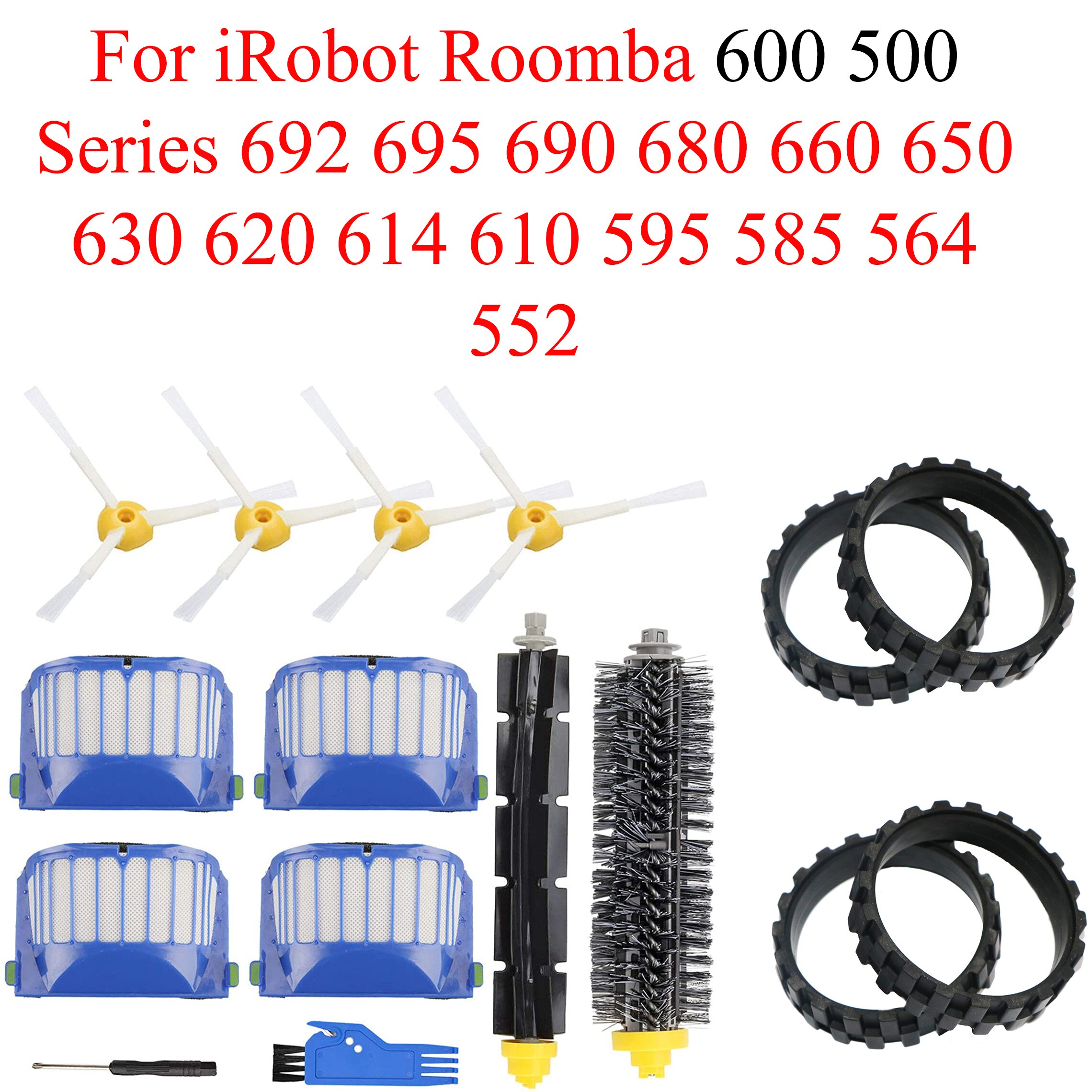 Banden Voor Irobot Roomba Wielen Serie 500, 600,700, 800 En 900,E5,I7 +,S9, irobot 676,980,698 Anti-Slip Irobot Roomba Accessoires: Army Green