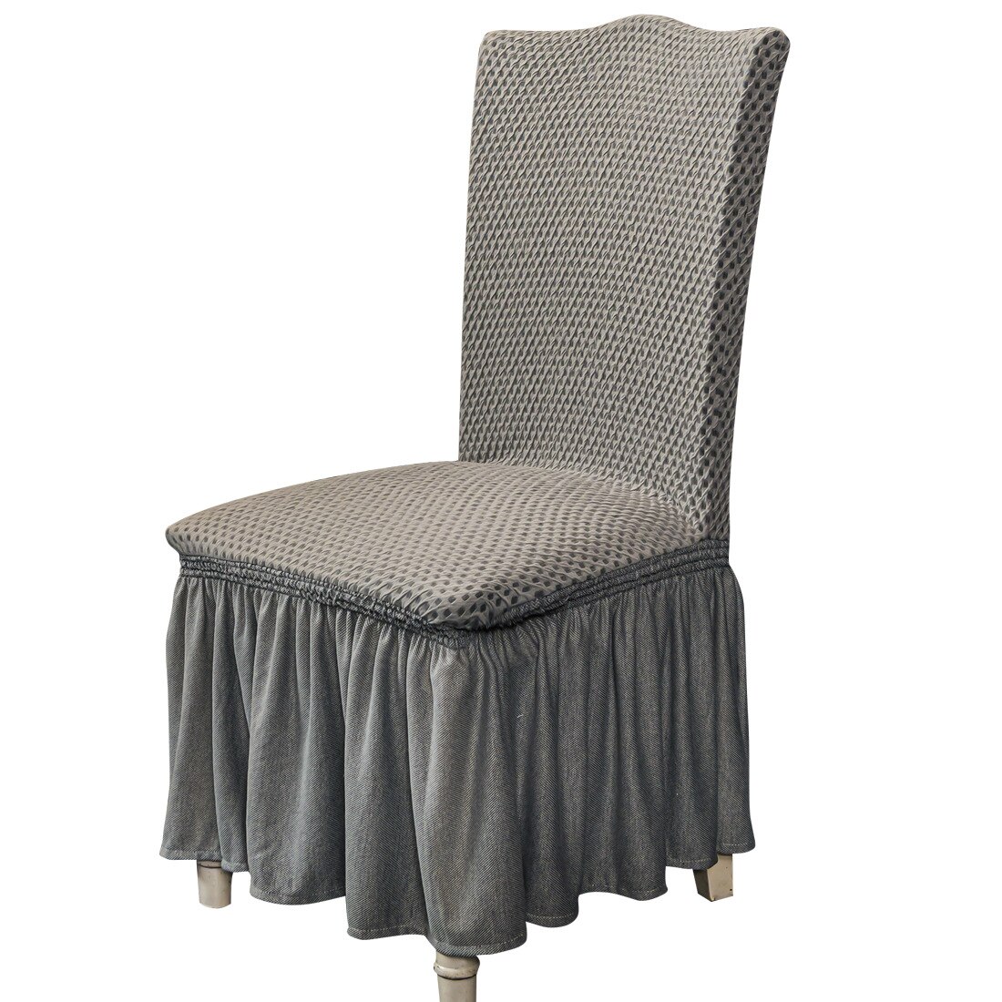 Eetkamerstoel Cover Jacquard Stoel Hoes Case Voor Stoelen Kantoor Bruiloft Eetkamer Spandex Stoel Cover Stretch: light gray