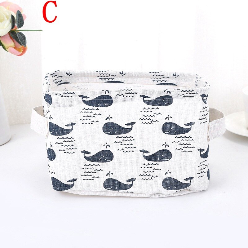 Pöytätulostettu söpö kankaalle säilytyslaatikot kaappi lelu säilytyskori kontti järjestäjä kodin kangas kuutio säilytyslaatikot: C