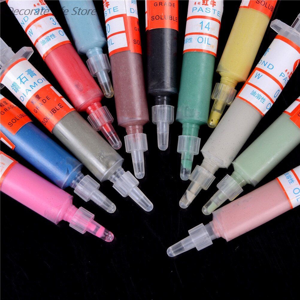12Colors 0.5 To 40 Micron Diamond Polishing Lapping Paste Compound Syringes