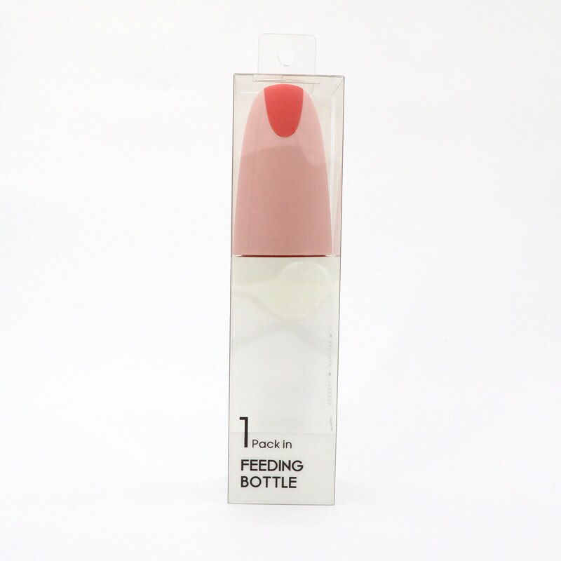 Biberones de alimentación con ventosa para bebé, botellas de alimentación de silicona para niños pequeños, de entrenamiento, cuchara, 90ML: Pink With Box